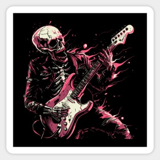 Skeleton playing guitar Sticker